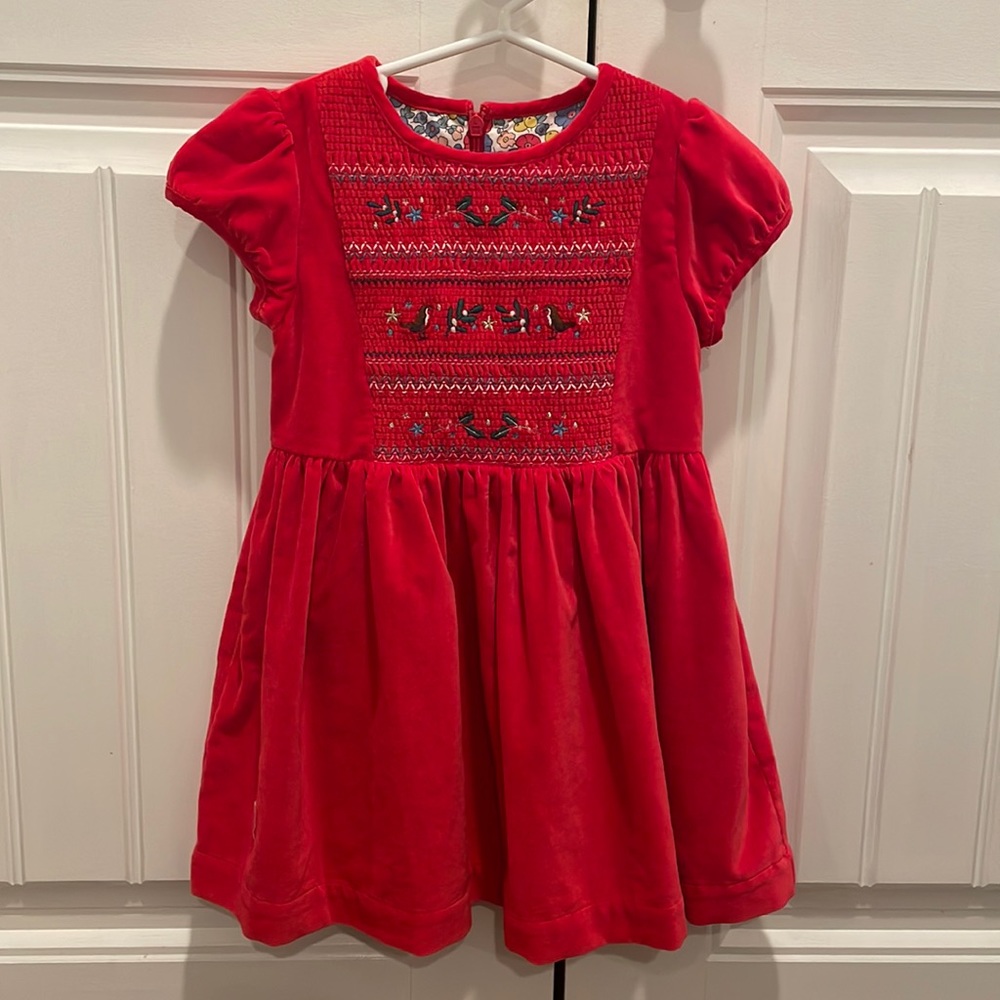 Mini Boden velvet Christmas dress 3-4y